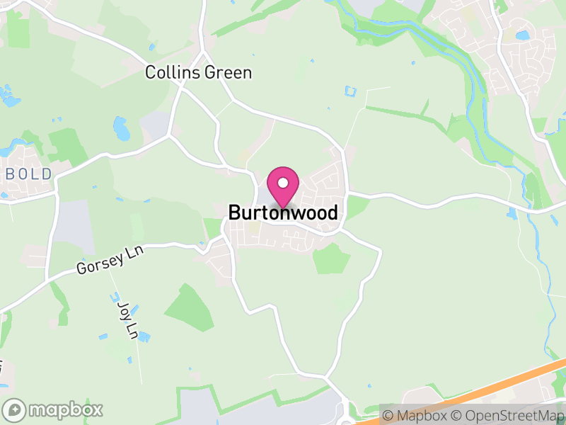 Map of Burtonwood and Westbrook, Warrington