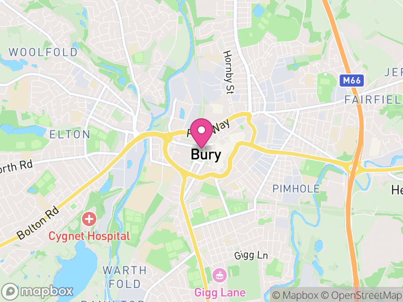Map of Bury, Greater Manchester