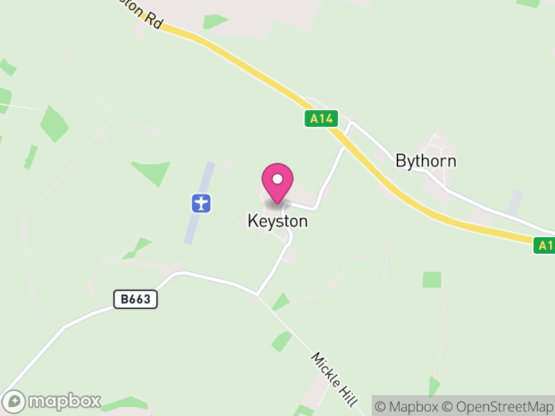 Map of Bythorn and Keyston, Huntingdonshire