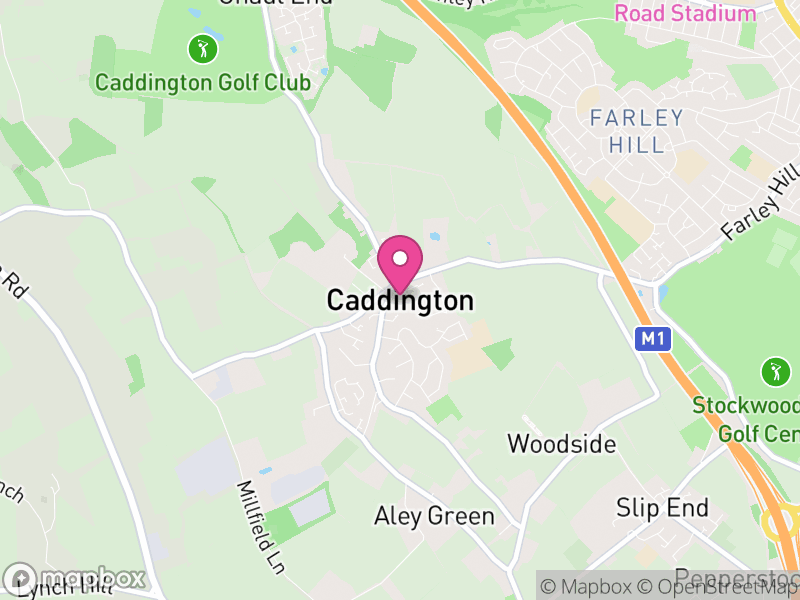 Map of Caddington, Central Bedfordshire