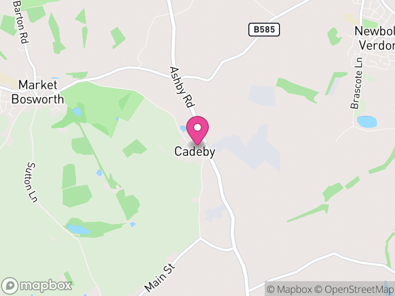 Map of Cadeby, Hinckley and Bosworth