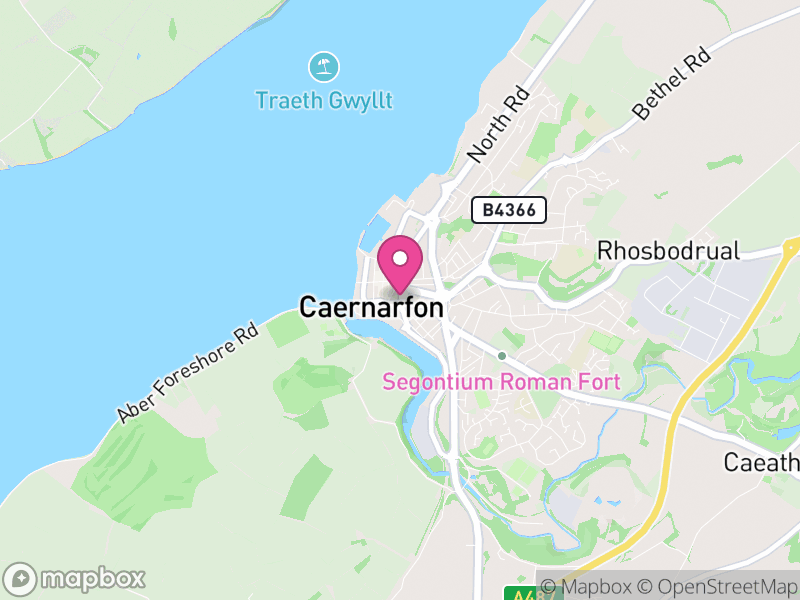 Map of Caernarfon, Gwynedd