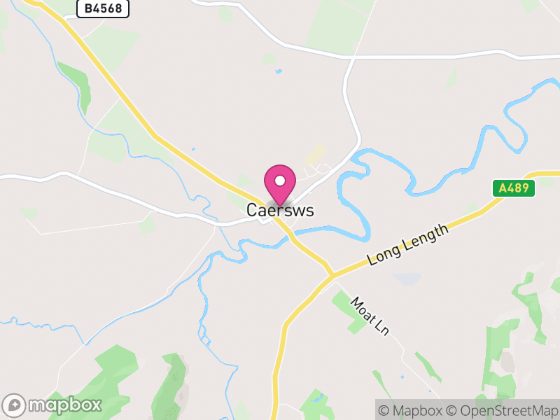 Map of Caersws, Powys