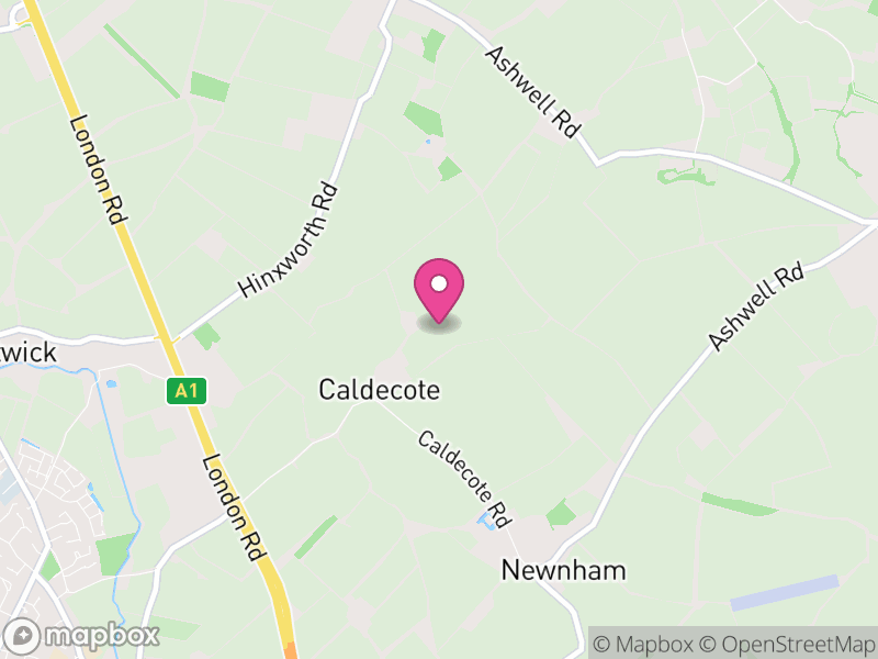 Map of Caldecote, North Hertfordshire