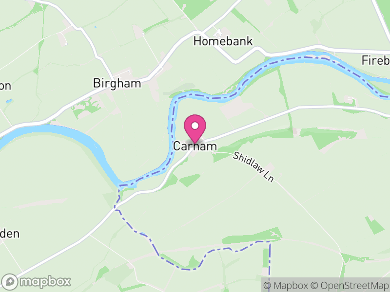 Map of Carham, Northumberland