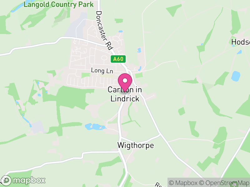 Map of Carlton in Lindrick, Bassetlaw