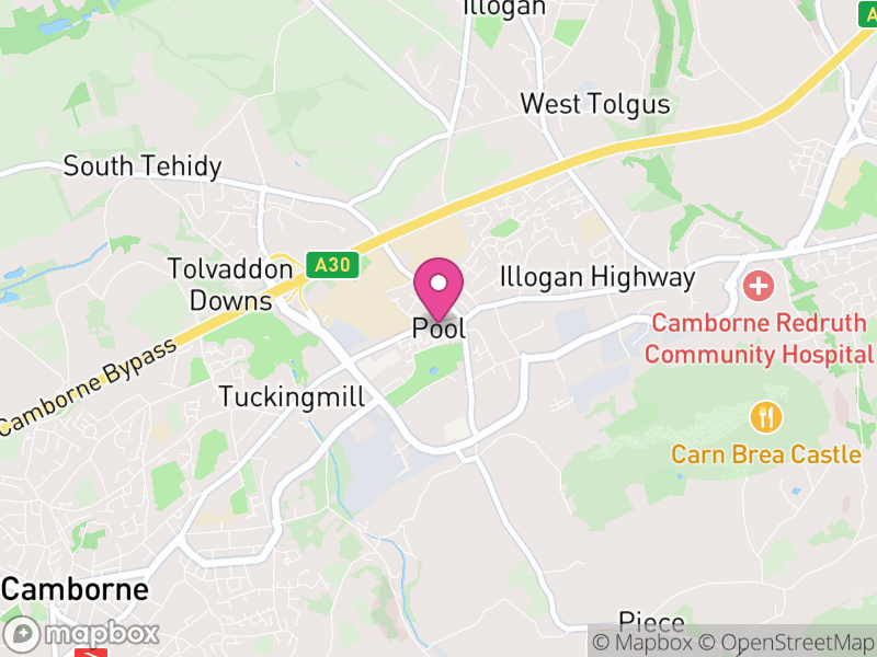 Map of Carn Brea, Cornwall