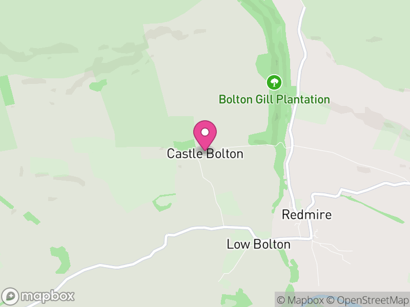 Map of Castle Bolton with East and West Bolton, North Yorkshire