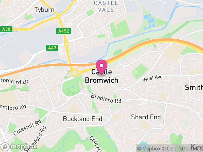 Map of Castle Bromwich, Solihull