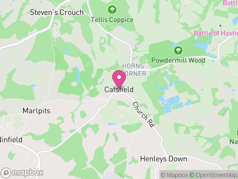 Map of Catsfield, Rother