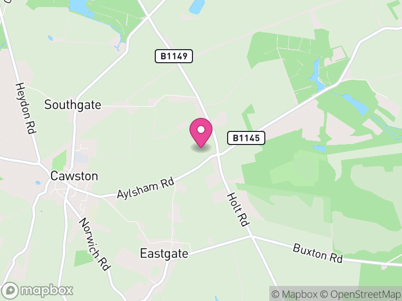 Map of Cawston, Broadland