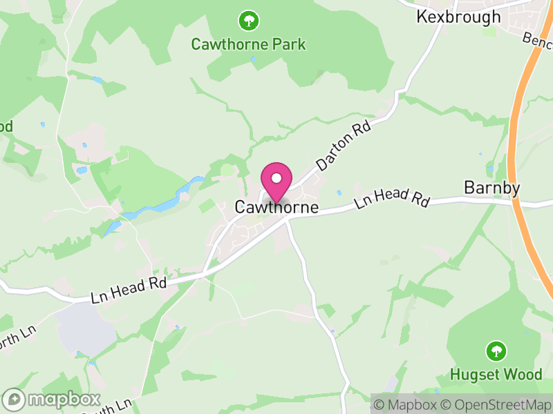 Map of Cawthorne, Barnsley