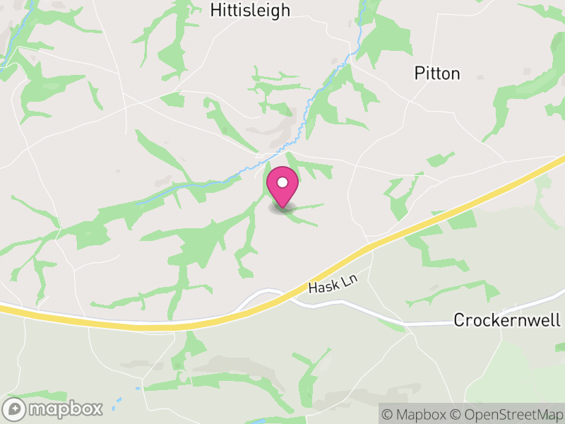 Map of Cheriton Bishop, Mid Devon