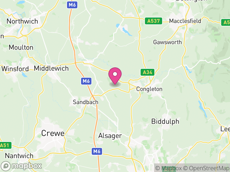 Map of Cheshire East, England