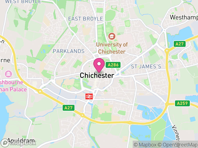 Map of Chichester, West Sussex