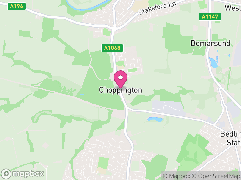 Map of Choppington, Northumberland
