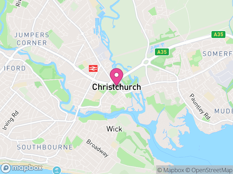 Map of Christchurch, Bournemouth