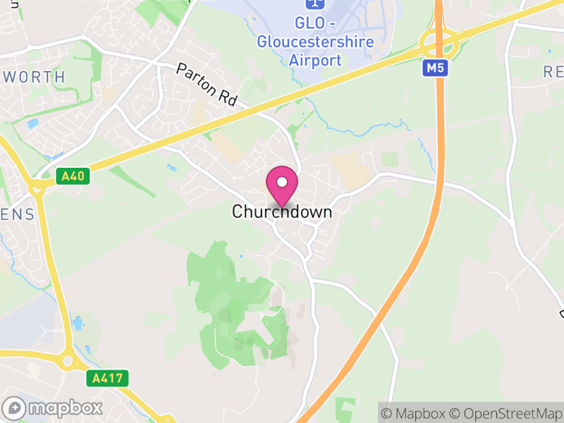 Map of Churchdown, Tewkesbury