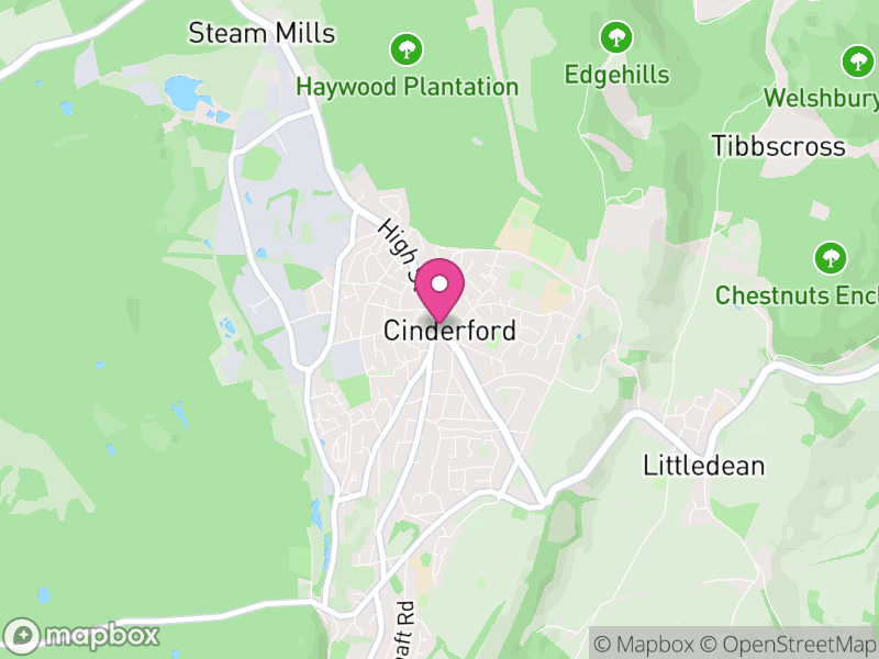 Map of Cinderford, Forest of Dean