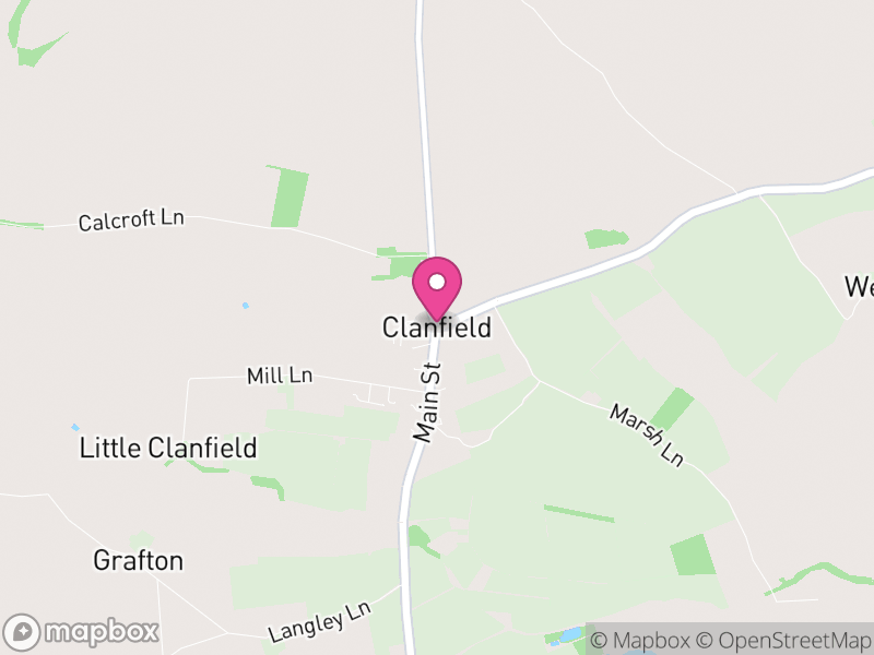 Map of Clanfield, West Oxfordshire