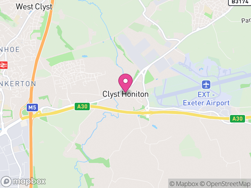 Map of Clyst Honiton, East Devon