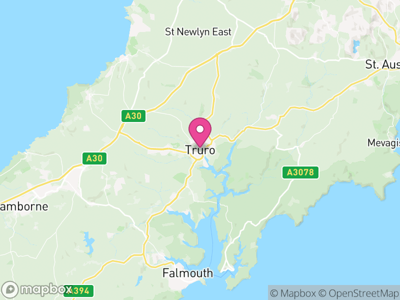 Map of Cornwall, England