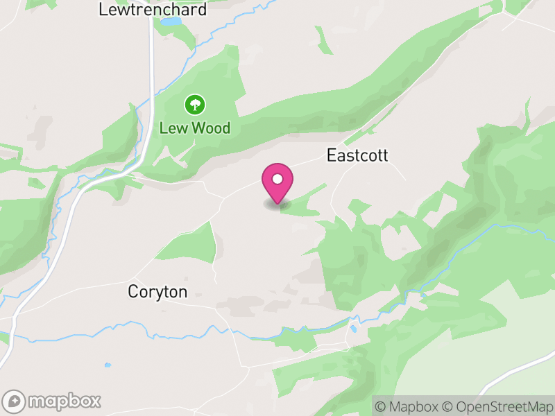 Map of Coryton, West Devon