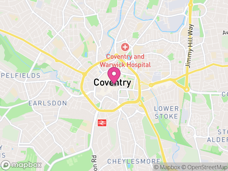 Map of Coventry, West Midlands