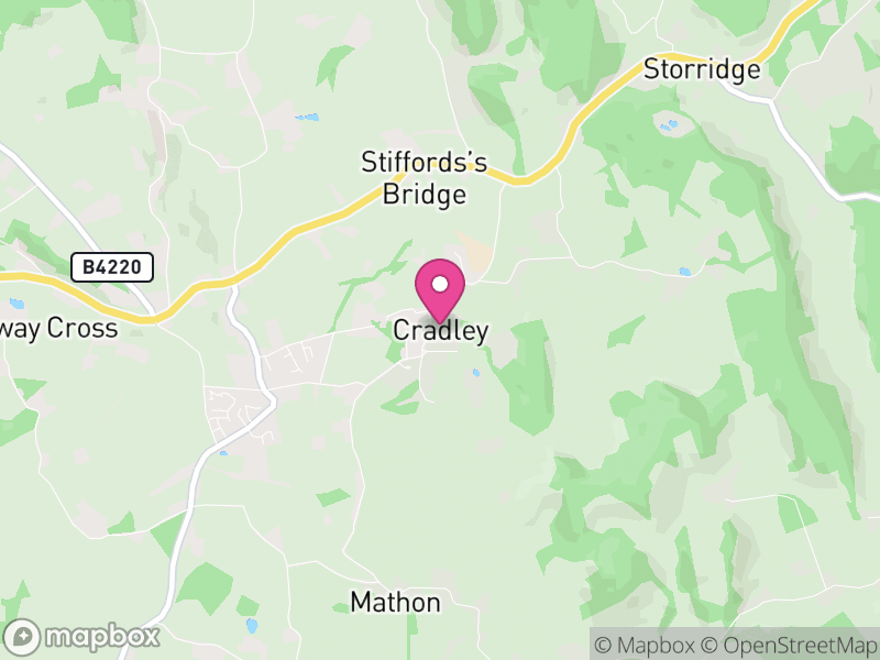 Map of Cradley, Herefordshire