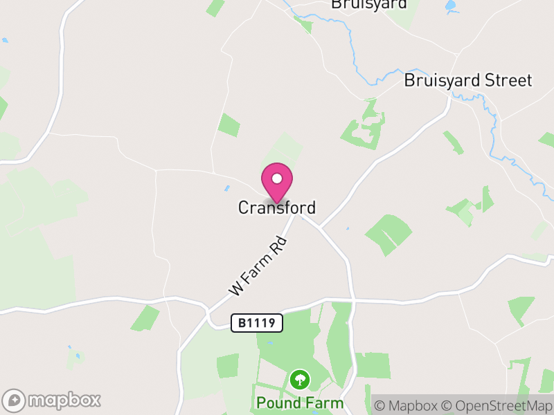 Map of Cransford, East Suffolk