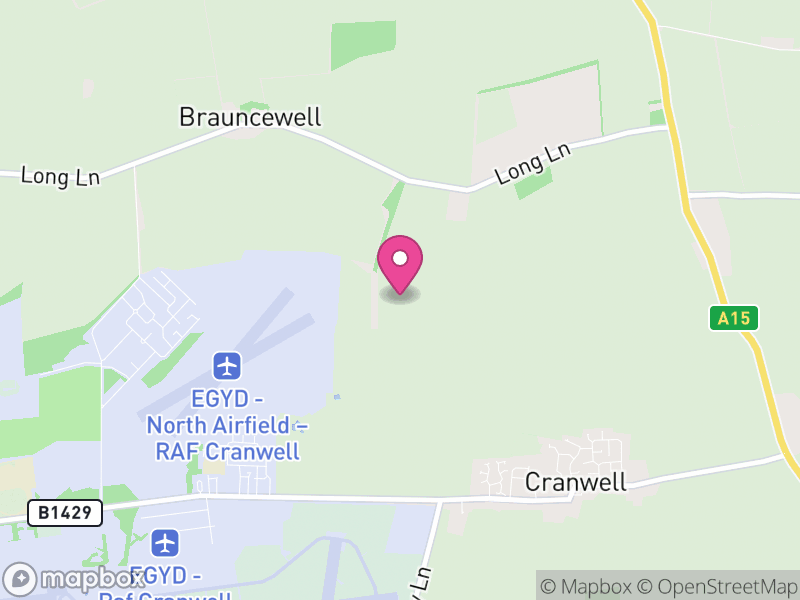 Map of Cranwell, Brauncewell and Byard's Leap