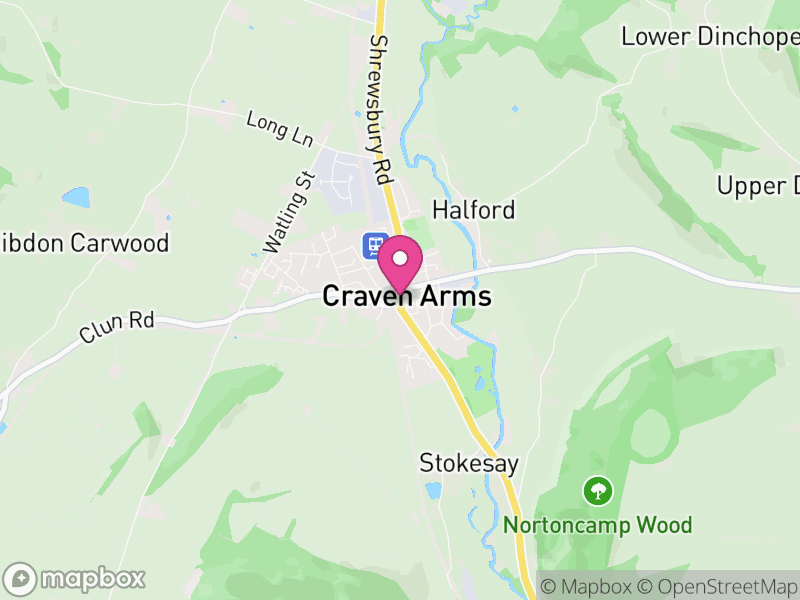 Map of Craven Arms, England
