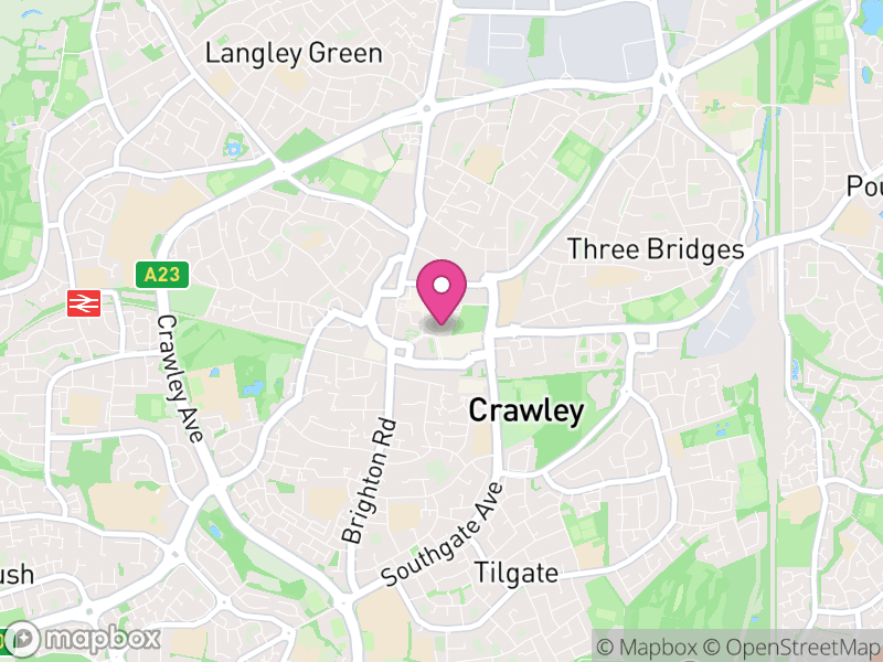 Map of Crawley, West Sussex