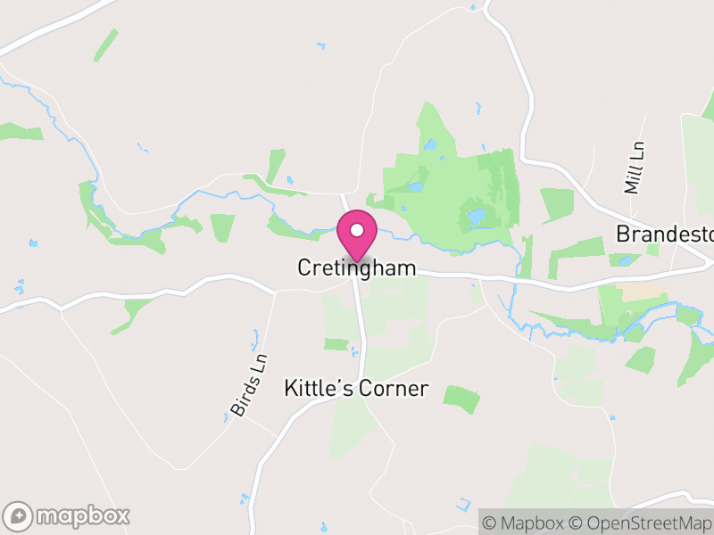 Map of Cretingham, East Suffolk