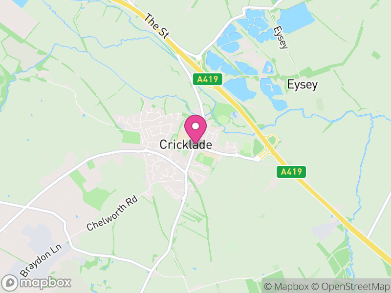 Map of Cricklade, Wiltshire