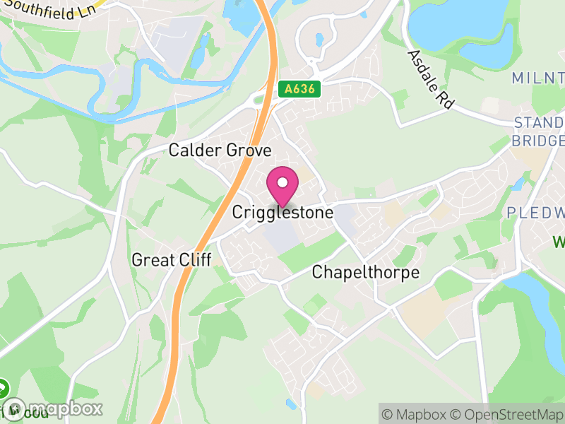 Map of Crigglestone, Wakefield