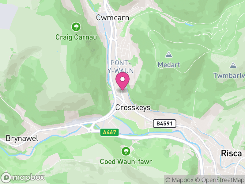 Map of Crosskeys, Caerphilly