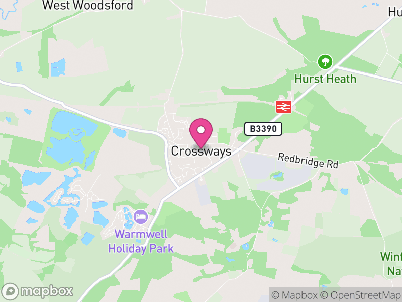 Map of Crossways, Dorset