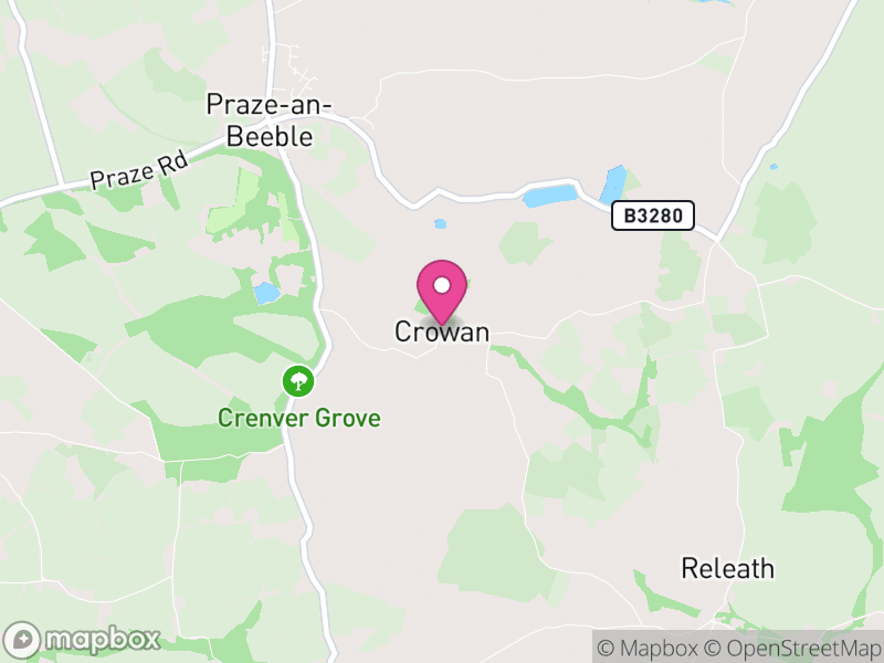 Map of Crowan, Cornwall