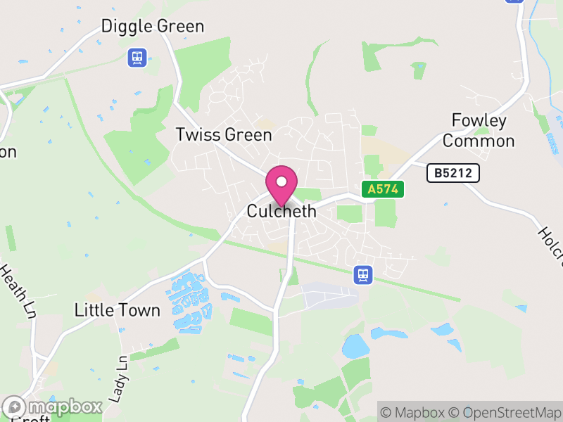 Map of Culcheth and Glazebury, Warrington