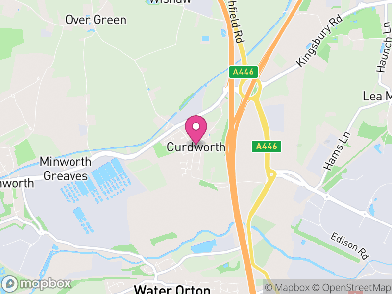 Map of Curdworth, North Warwickshire