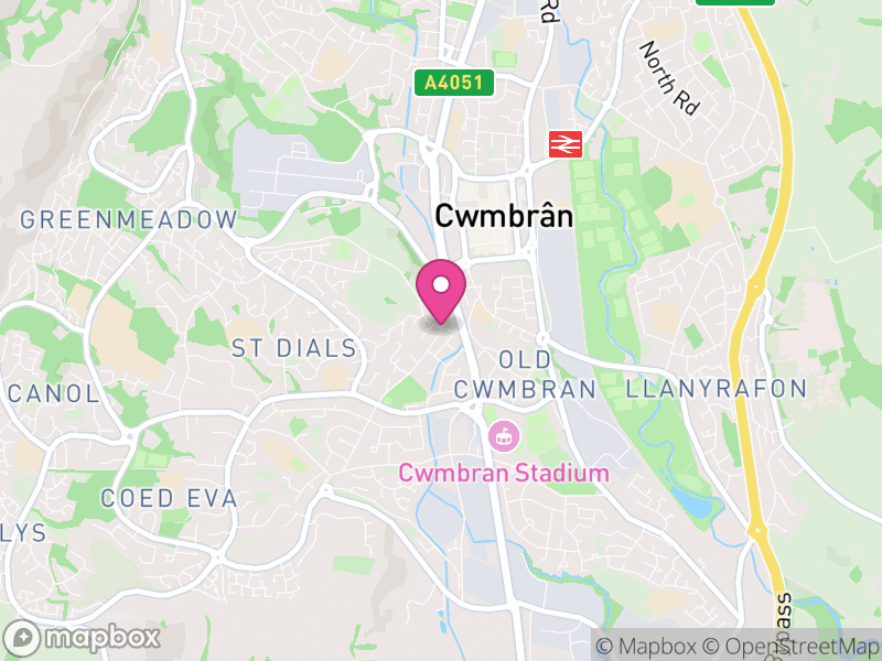 Map of Cwmbran Central, Torfaen