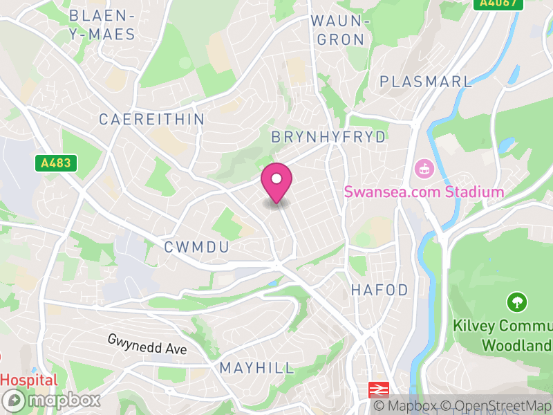 Map of Cwmbwrla, Swansea