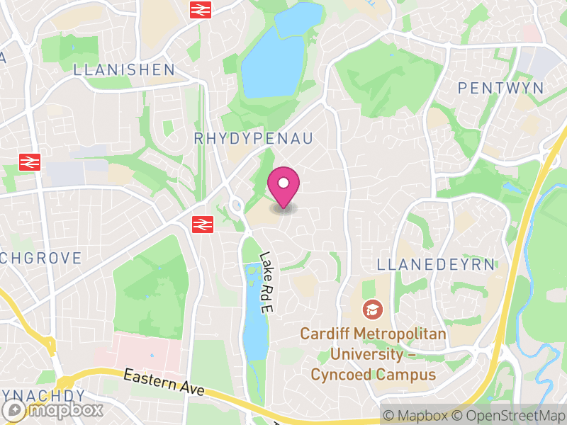 Map of Cyncoed, Cardiff