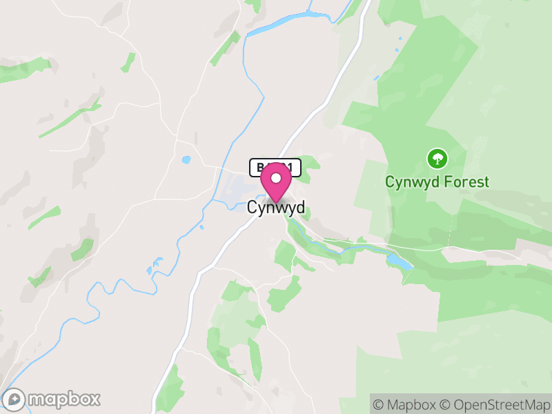 Map of Cynwyd, Denbighshire