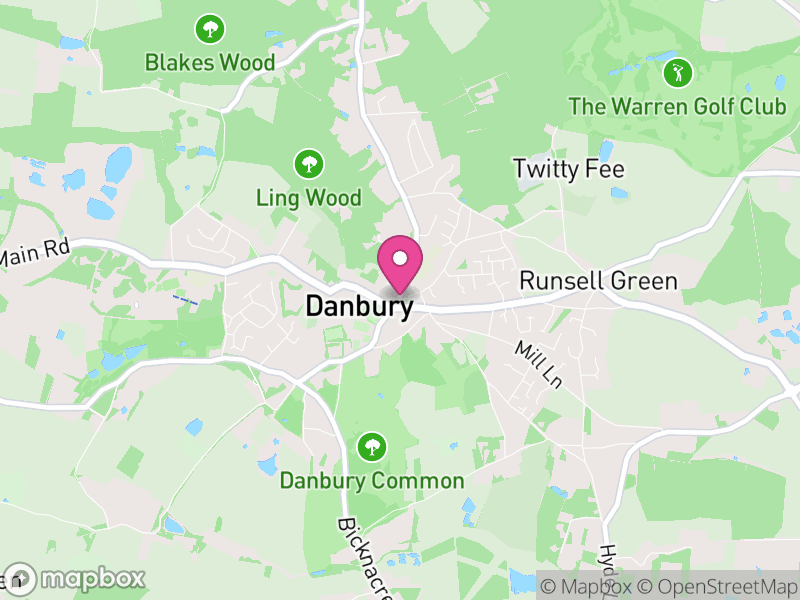 Map of Danbury, Chelmsford