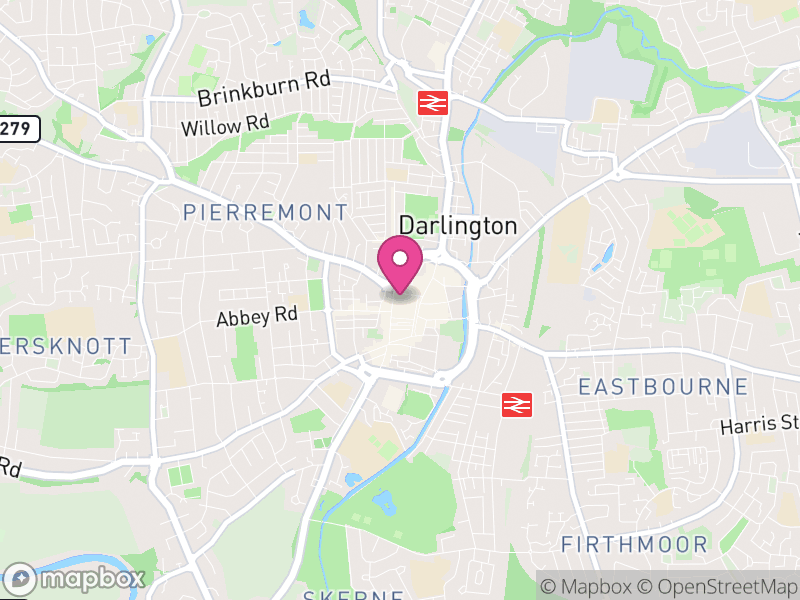 Map of Darlington, Tees Valley