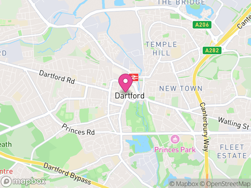 Map of Dartford, Kent