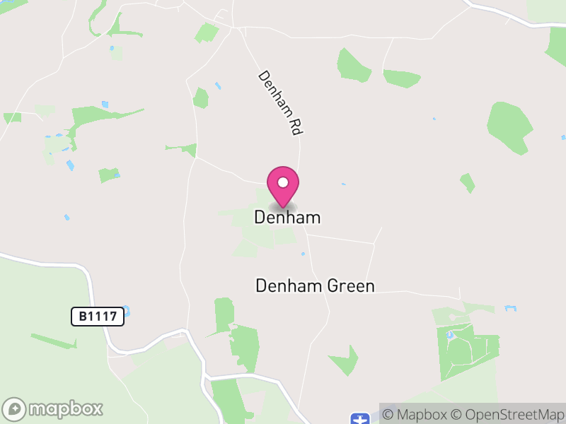 Map of Denham, Mid Suffolk