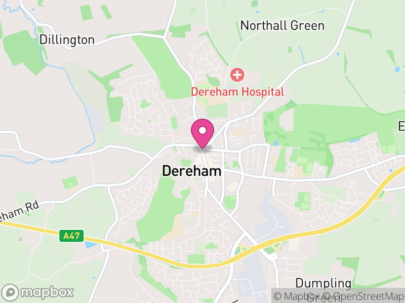 Map of Dereham, Breckland